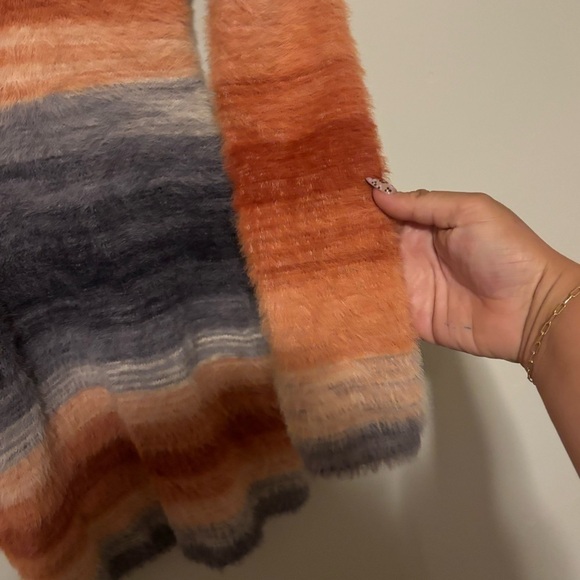 NEW NWT | Maniere De Voir Full furry Knit striped Long sleeve Mini Dress | Small - Picture 7 of 8